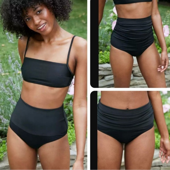 aerie Other - Aerie Black High-Waisted fold over swim Bikini Full coverage NWT XL beach pool